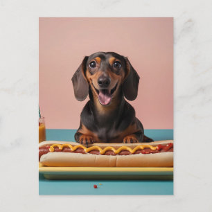 Carte Postale Joli Dachshund Avec Chien Chaud