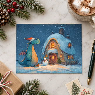 Carte Postale Joli Dragon au Pôle Nord
