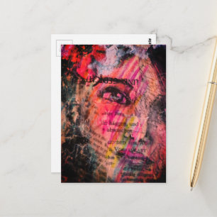 Carte Postale joli et coloré visage abstrait en techniques mixte