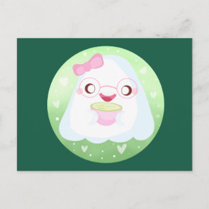 Carte Postale Joli Fantôme de Latte au Matcha
