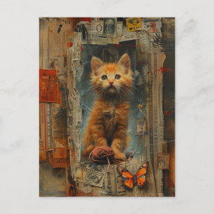 Carte Postale Joli gingembre Kitten Collage