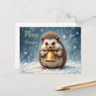 Carte Postale Joli hérisson de Noël Cozy Woodland 