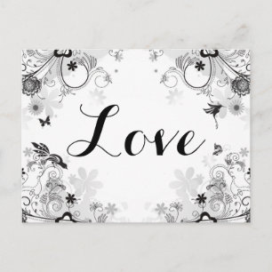 Carte Postale Joli jardin aux fleurs ~ Oiseaux et papillons Aime