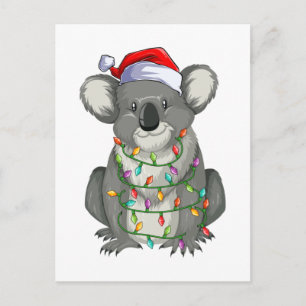 Carte Postale Joli koala dans des lumières de Noël