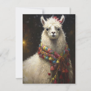 Carte Postale Joli Lama de Noël
