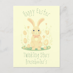 Carte Postale Joli lapin de Pâques Lapin Préscolaire Jaune