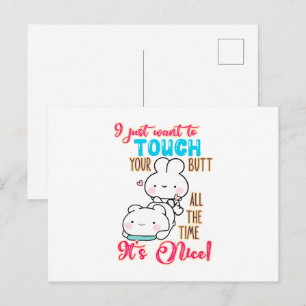 Carte Postale Joli Lapin Drôle Je Veux Seulement Toucher Ton Der