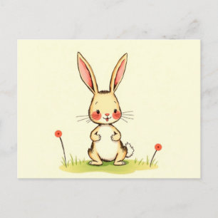Carte Postale Joli lapin en caricature