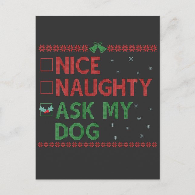 Carte Postale Joli Méchant Demande à mon Chien Drôle Animal de c (Devant)