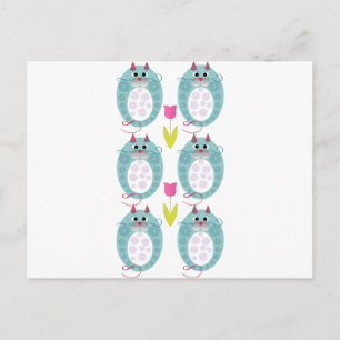 Carte Postale Joli modèle de poupée de chat appelé Babushkat