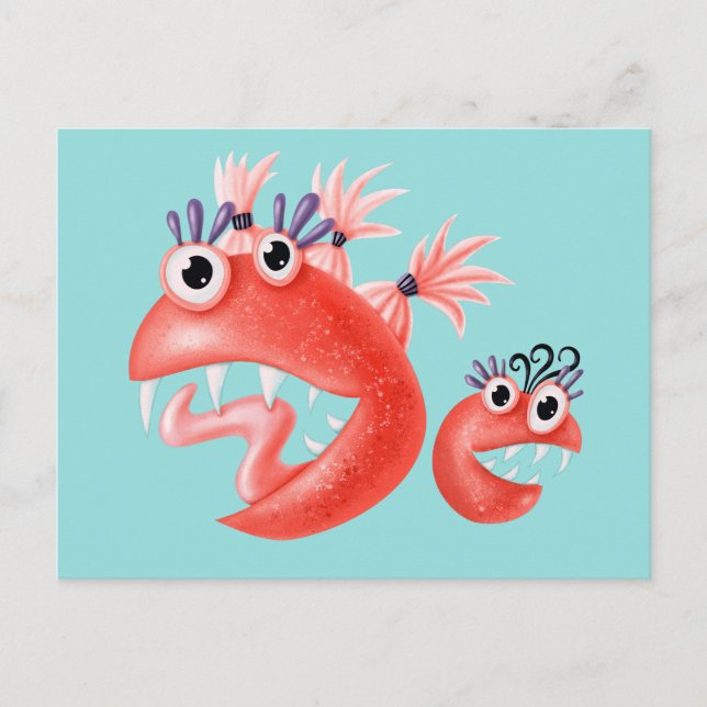 Carte Postale Joli Monster Crazy Enfants Amusants (Devant)