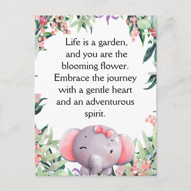 Carte Postale Joli petit éléphant (Devant)