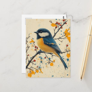 Carte Postale Joli petit oiseau sur une branche