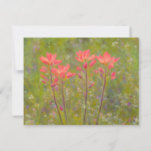 Carte Postale Joli pinceau indien Fleur sauvage Floral