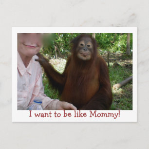 Carte Postale Joli Primate sourit comme maman