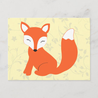 Carte Postale Joli renard de bébé en bois