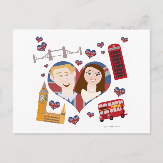 Carte Postale Joli Royal Mariage Couple (Devant)
