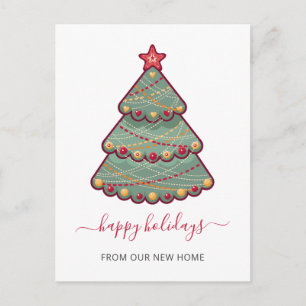 Carte Postale Joli sapin de Noël Nous avons déménagé des Pos de 