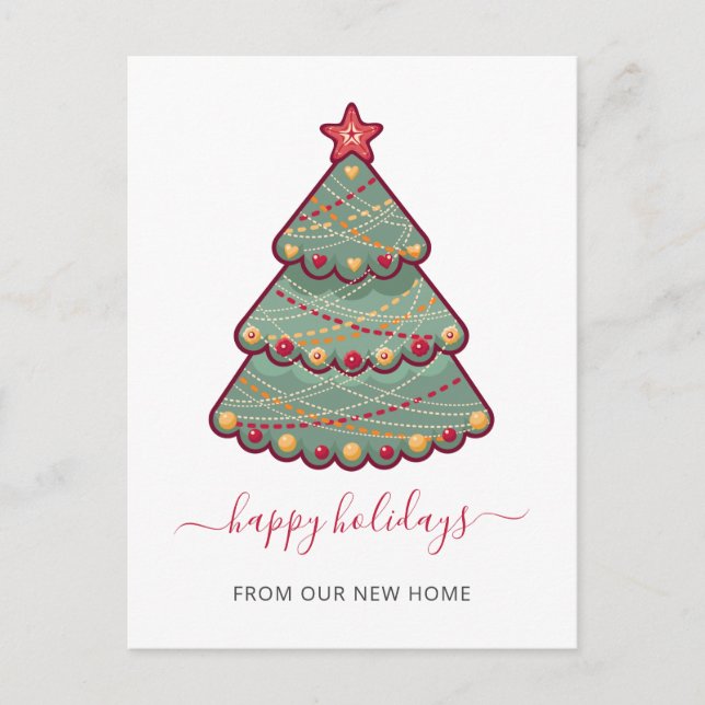 Carte Postale Joli sapin de Noël Nous avons déménagé des Pos de  (Devant)