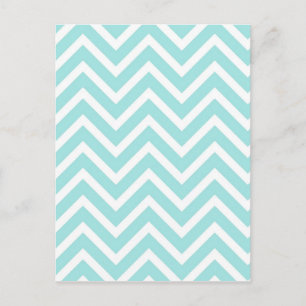 Carte Postale Joli Turquoise et blanc Motif Chevron