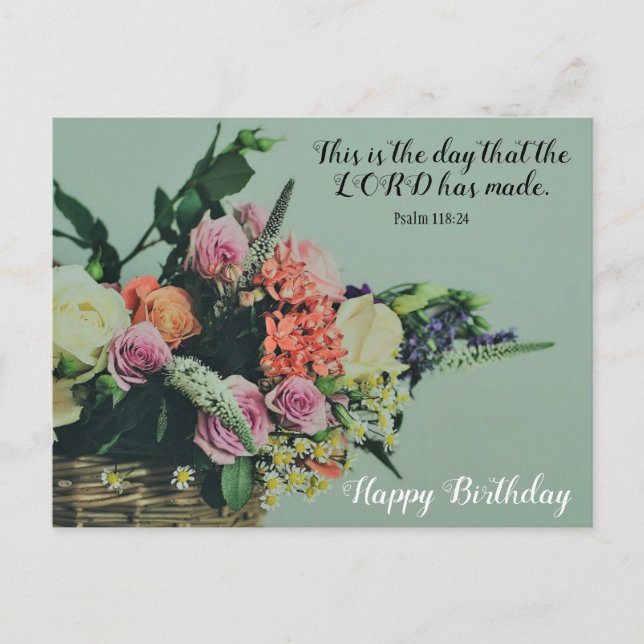 Carte Postale Joli verset de la Bible pour l'anniversaire (Devant)