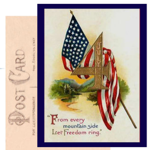 Carte Postale Joli Vintage 4 juillet Drapeau patriotique