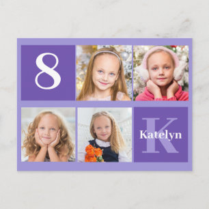 Carte Postale Joli violet fille d'anniversaire Photo personnalis