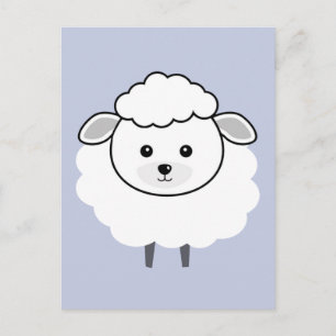 Carte Postale Joli visage d'agneau en laine