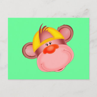 Carte Postale Joli visage de singe caricaturé