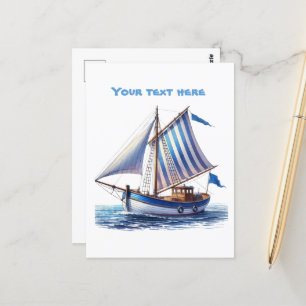 Carte Postale Joli voilier de plage ajouter du texte