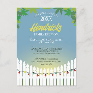 Carte Postale Jolie clôture de la Réunion familiale décorée