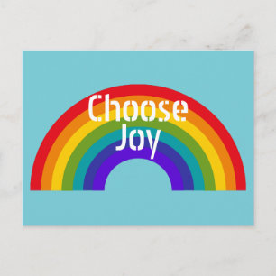 Carte Postale Jolie couleur Choisir Joie Inspirational Rainbow