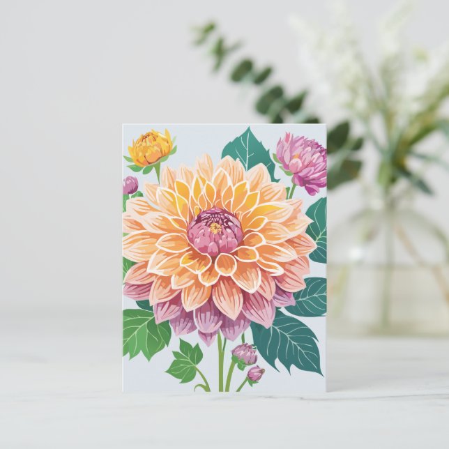 Carte Postale Jolie Dahlia (Debout devant)