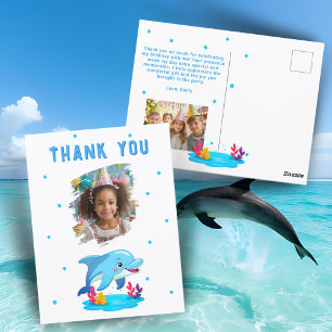 Carte Postale Jolie dauphin animaux marins anniversaire enfant 2