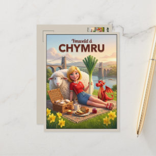 Carte Postale Jolie Dragon Gallois Ymweld â Chymru Voyage