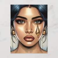 Jolie femme triste avec une larme d'or