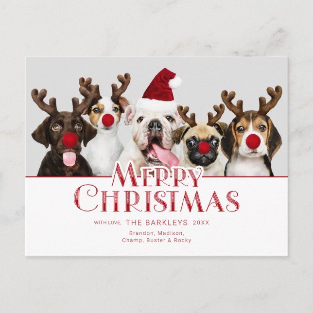 Carte Postale Jolie Festin Joyeux Noël Typographie | Photo (Devant)