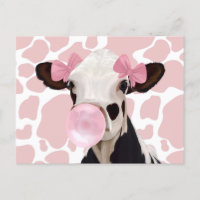 Jolie fille Bubblegum rose soufflant vache