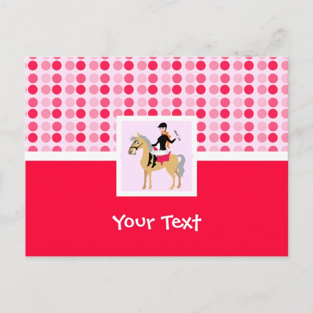 Carte Postale Jolie fille équestre. (Devant)