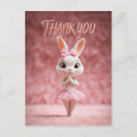 Jolie fille lapin en tutu rose Merci