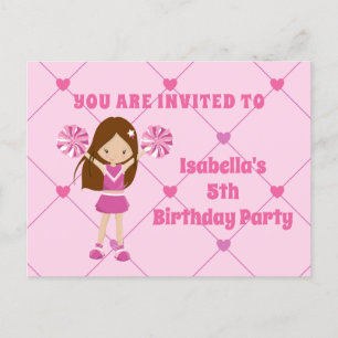 Carte Postale Jolie fille Pom-pom girl Personnalisé rose fête d'