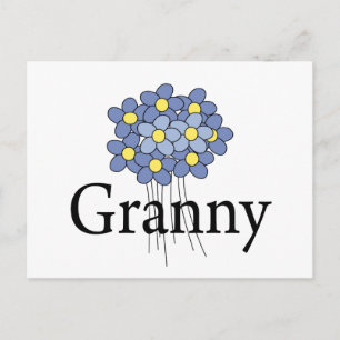Carte Postale Jolie fleur bleue T-shirt de Mamie
