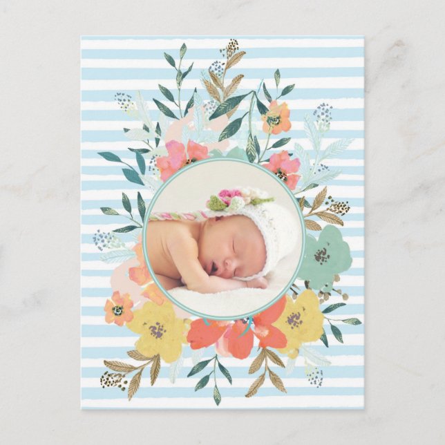 Carte Postale Jolie fleur de aquarelle personnalisée Photo  (Devant)