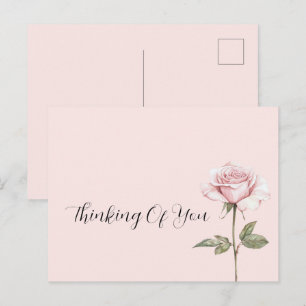 Carte Postale Jolie Fleur Rose Rose