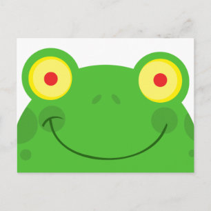 Carte Postale jolie grenouille de dessin animé qui regarde discr