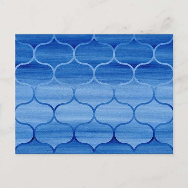 Carte Postale Jolie Motif d'oignon bleu aquarelle (Devant)