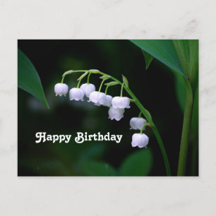 Carte Postale Jolie muguet florale d'anniversaire