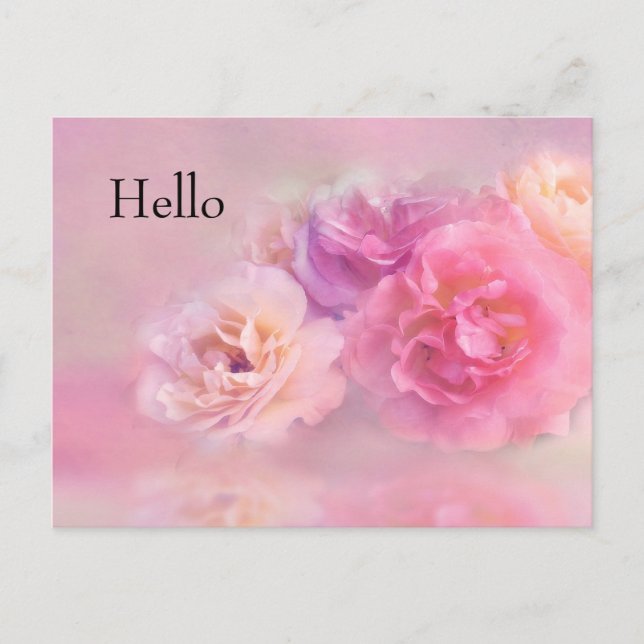 Carte Postale Jolie oeillette rose Stylisme Photographie Bonjour (Devant)