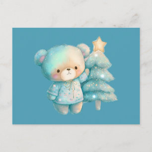 Carte Postale Jolie Ours et Noël