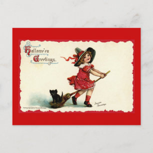 Carte Postale Jolie petite sorcière Halloween